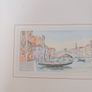 Signed Watercolour On Card of Venice Image 2