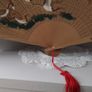 Wooden Hand Painted & Pierced Asian Fan Image 7