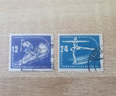 East Germany 1950 "1st Winter Sports Championship" Complete Set cancelled - free standard postage