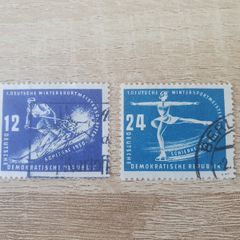 East Germany 1950 "1st Winter Sports Championship" Complete Set cancelled - free standard postage