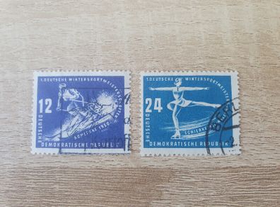 East Germany 1950 "1st Winter Sports Championship" Complete Set cancelled - free standard postage