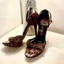 Brown and Gold Designer Gina Stilettos Size 5.5 Image 6