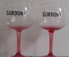 Gordons Gin glasses pink