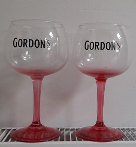 Gordons Gin glasses pink