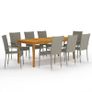 9 Piece Garden Dining Set Grey Image 2