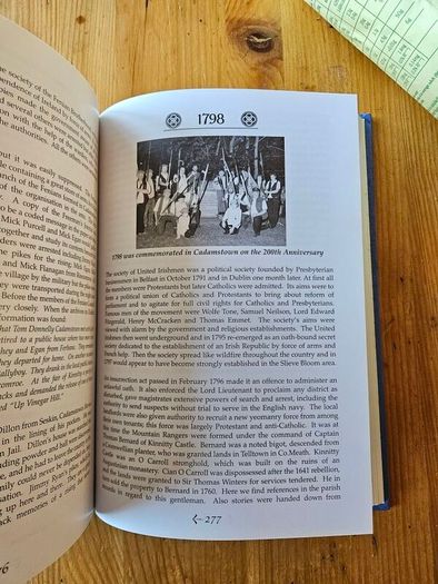 AT The Foot Of The Slieve Bloom. History Of Folklore Of Cadamstown. By Paddy Heaney. First Edition Large Volume Hardback 370 pages In Good Condition.  See Photos For Same.