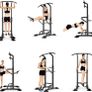 NEW SALE | Power Tower Adjustable Height Pull Up & Dip Station Multi-Function Home Strength Training Fitness Workout Image 5