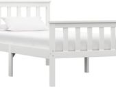 _Solid Pine Wood Bed Frame Solid Wood Bed Single Bed Futon Bed Frame Slatted Frame Bedroom White 100 x 200 cm