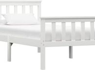 main image for ad _Solid Pine Wood Bed Frame Solid Wood Bed Single Bed Futon Bed Frame Slatted Frame Bedroom White 100 x 200 cm