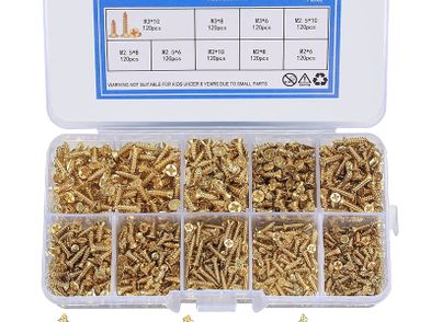 New 1080 Pcs Small Wood Screws Assortment Kit M2m25m3 Cross Head Self ...