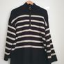 Object.  Zip Striped Knitted Jumper Size Medium Image 3