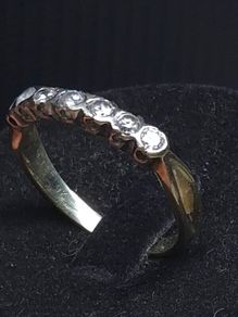 Vintage 9ct Gold Seven Stone Half Eternity Ring Size 61