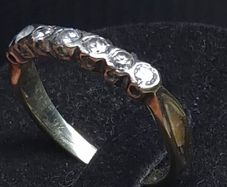 Vintage 9ct Gold Seven Stone Half Eternity Ring Size 61