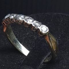 Vintage 9ct Gold Seven Stone Half Eternity Ring Size 61