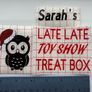 Late Late Toy Show Treat Box adhesive vinyl sticker Image 3