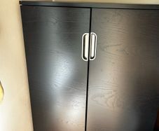 Modern Black Double Door Storage Cabinet / Cupboard