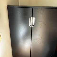Modern Black Double Door Storage Cabinet / Cupboard