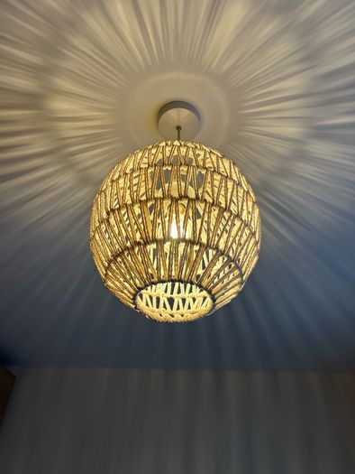 Ceiling Light Shades - Cream Woven Cotton Ball