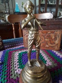 Brass Flute Player