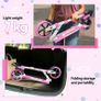 Scooter with Disc Brake & Dual Shock Absorbers, 200mm PU Wheels ABEC-7 Bearings, Foldable Scooter for Teenagers and adults, Non-Slip Deck - Pink/White/Blue Image 5