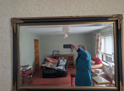 Mirror over fireplace