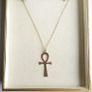 Vintage 9Ct Gold Large Egyptian Ankh Cross Pendant with Gold Chain length 18" - 3,2g Image 3
