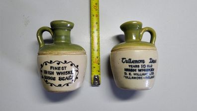 2 x Tullamore Dew - Hand Made - Vintage - Miniature Ceramic Whiskey Jug