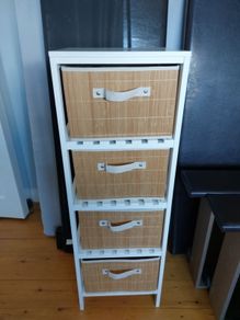 4 drawer wooden shelf storage unit.