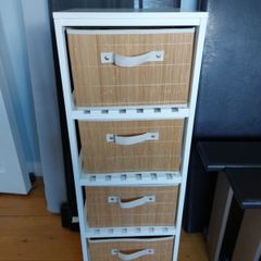 4 drawer wooden shelf storage unit.