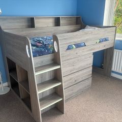 Europa Midsleeper Bed with Storage & Pull-Out Desk Excellent Space Saver