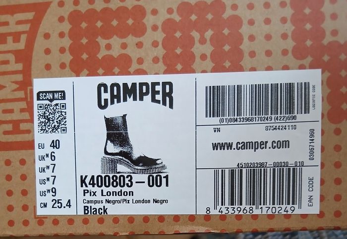 Camper "Pix London Negro"  Boots