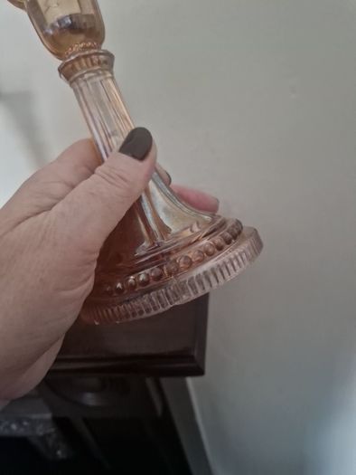 carnival glass candleholders