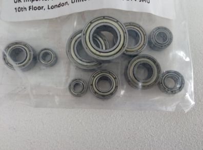 10pcs Set of Ball Bearings with Loose Collars.