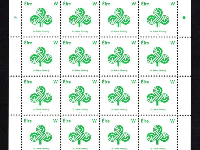 2017 Ireland St Patrick's Day Commemorative Stamp Sheetlet Plate 1A Mint Never Hinged (MNH)