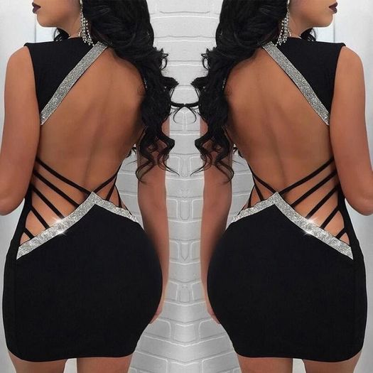 mini dress with a naked back XS-M