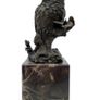 Bronze Owl Sculpture - Bronze, Marble, Signed Image 2