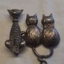 Beautiful Marcasite cat brooches x 2 Image 2