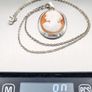 Lady Cameo Carved Shell Sterling Silver Necklace Image 7