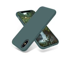 Liquid Silicone Case For iPhone XS Max Luxury Thin ShockProof Soft Phone Cover Green - FHT2IPXSMLK