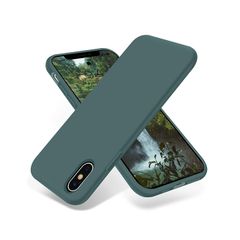 Liquid Silicone Case For iPhone XS Max Luxury Thin ShockProof Soft Phone Cover Green - FHT2IPXSMLK