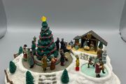 Enesco PineHollow Village Square Christmas Tree Music Box