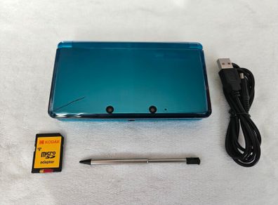 Nintendo 3DS Aqua Blue - CFW Modded - 64GB - Huge Game Collection