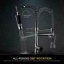 Swivel Pull Out Spray Taps Mixer Kitchen Sink Mixing Tap Spring Neck Chrome Image 2