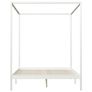 Canopy Bed Frame with 2 Drawers White Solid Pine Wood 180x200cm Image 4