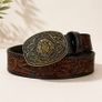 Unisex Genuine Leather Tooled Belt Vintage Floral Western Leather Belt Image 8