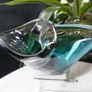 Murano Art Glass Bowl, Aqua/Teal Blue, Vintage Italian Hand Blown, 22cm Image 5