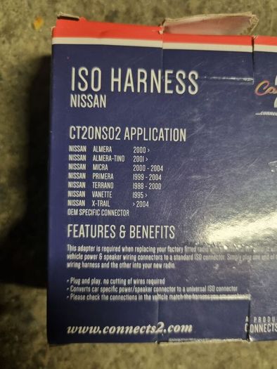 Nissan radio stereo harness iso connector