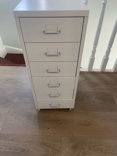 white filing cabinet