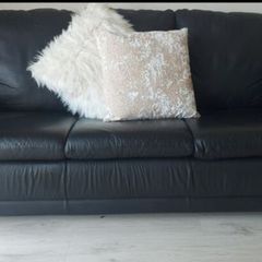 Black leather couch
