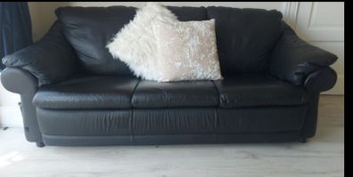 Black leather couch